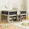 Costway Twin Size Low Loft Bed with Ramp Ladder & Bookcases Full-length Safety Guardrail White/Gray